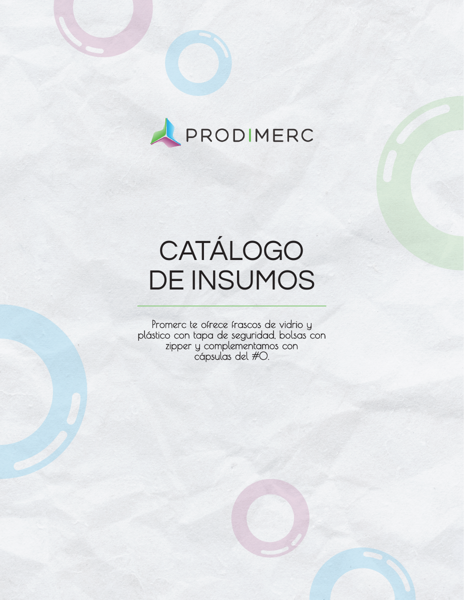 Portada del catálogo de insumos de Prodimerc